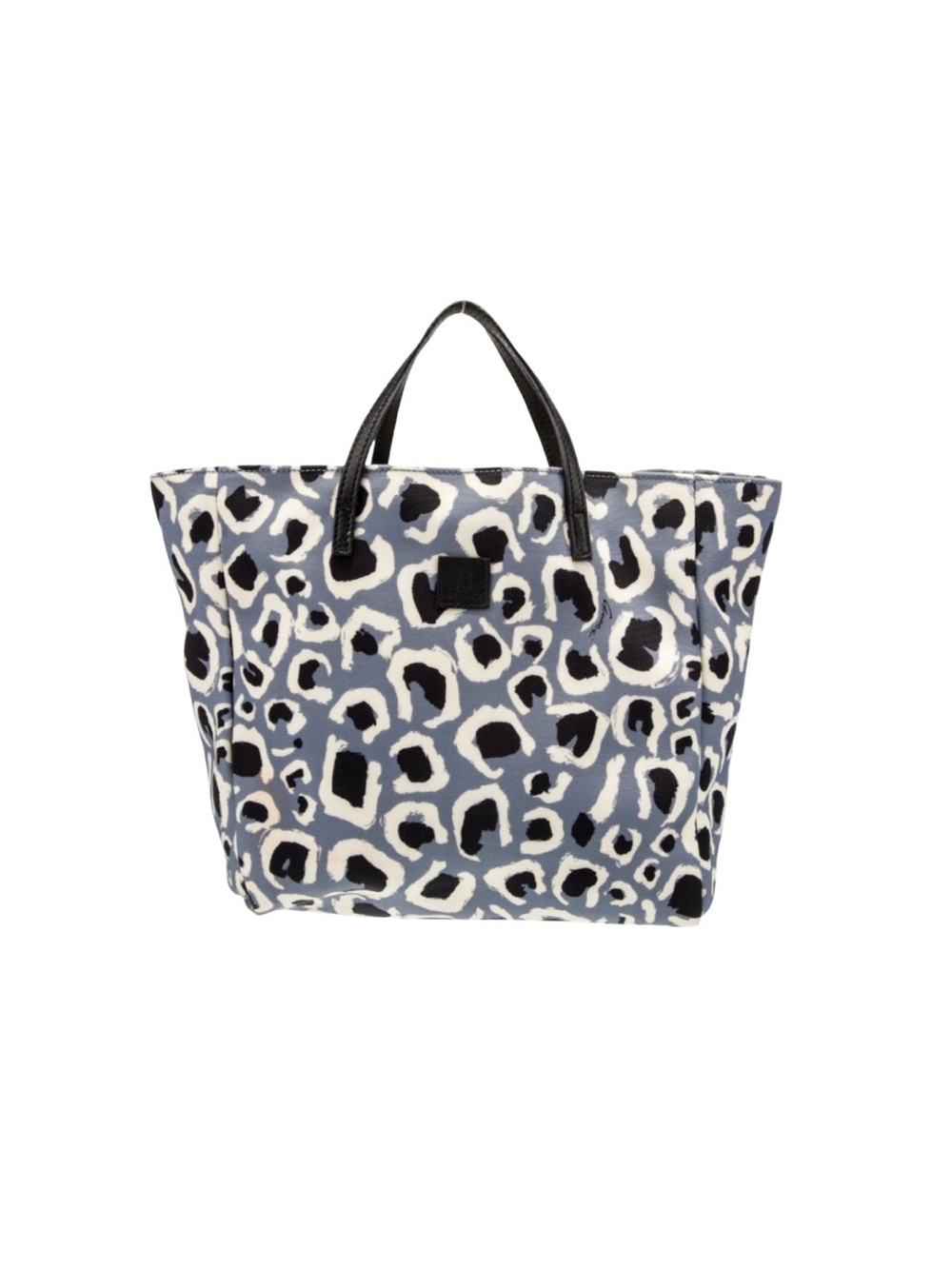 GUCCI Padlock Blue Canvas W/Leather Tote Handbag Serial 284721